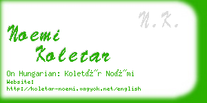 noemi koletar business card